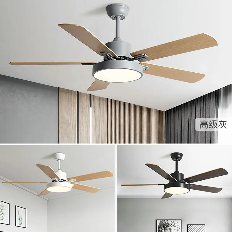 

ceiling fan light, living room, dining room, bedroom, silent five leaf household wooden electric fan, ceiling light