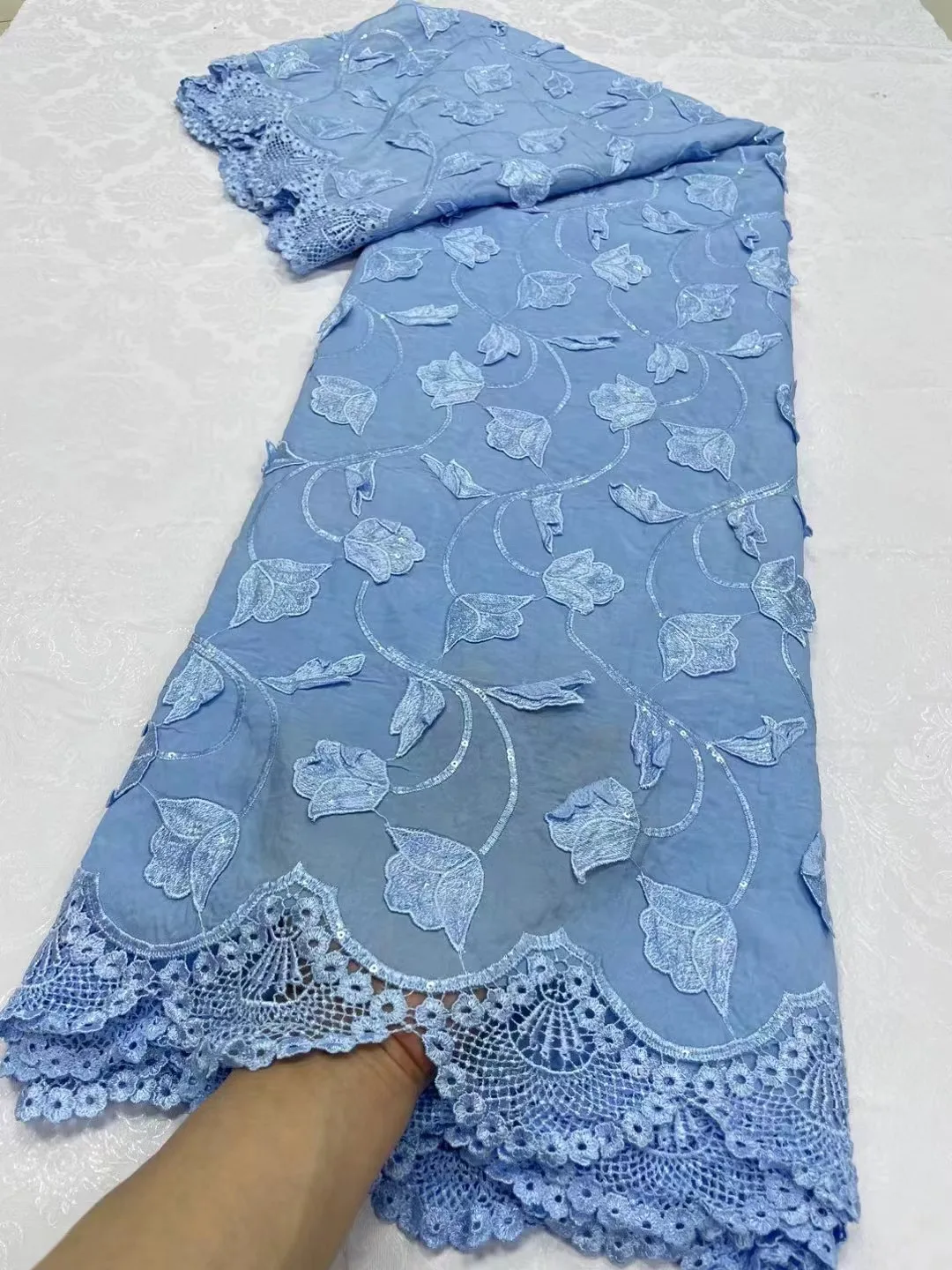 

Tulle Lace 2024 5Yards Latest African French Mesh Lace with Sequins Nigerian Milk Silk Lace Fabric For Sewing Party