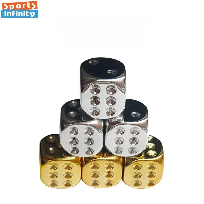 Electroplated Gold and Silver Dice Rounded Corners Acrylic Number Dice Dnd Set 6pcs/set dice set acrylic dice
