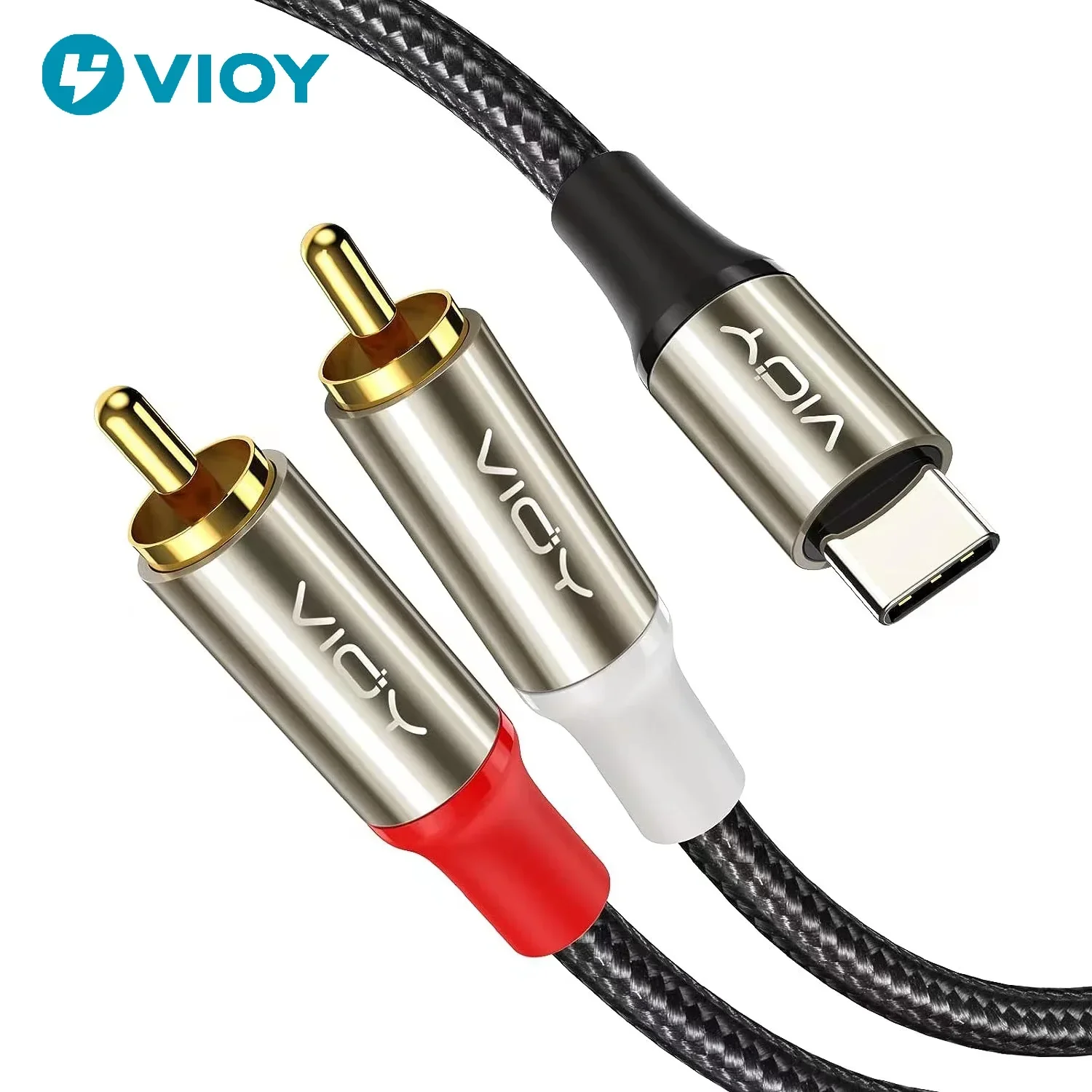 Audio Conversion Cable Audio Cord Cable USB C To RCA Audio Cable Type C To 2RCA Male Jack Y Splitter Audio Stereo Cord for IPhone15 Samsung Pixel 7 Pro DVD Amp Speaker
