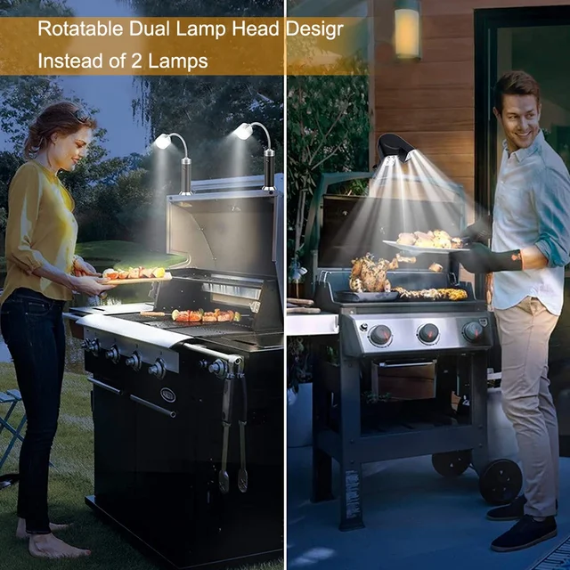 Portable BBQ Grill Light LED Lights Flashlight Lighting Lamp with Handle Mount Clip for Barbecue Grilling Outdoor Accessory 6