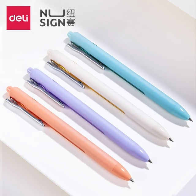 DELI NUSIGN Gel Pen Retractable 0.5 Felt-tip Pen Stationery for