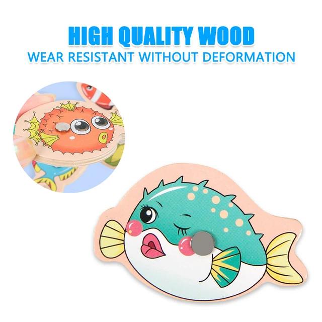 15/31Pcs Toys for Children Magnetic Fishing Game Toys Set with Fish Rod Wooden Parent-child Interactive Toys for Kids Gift 6
