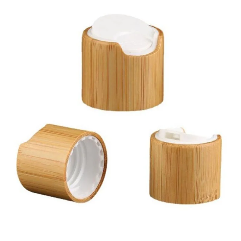 

100Pcs/Lot 20/24MM 410 Bamboo Wooden Bottle Cap Plastic Disc Top Flip Cap Perfect for Shampoo, Lotions, Liquid Body Soap, Creams