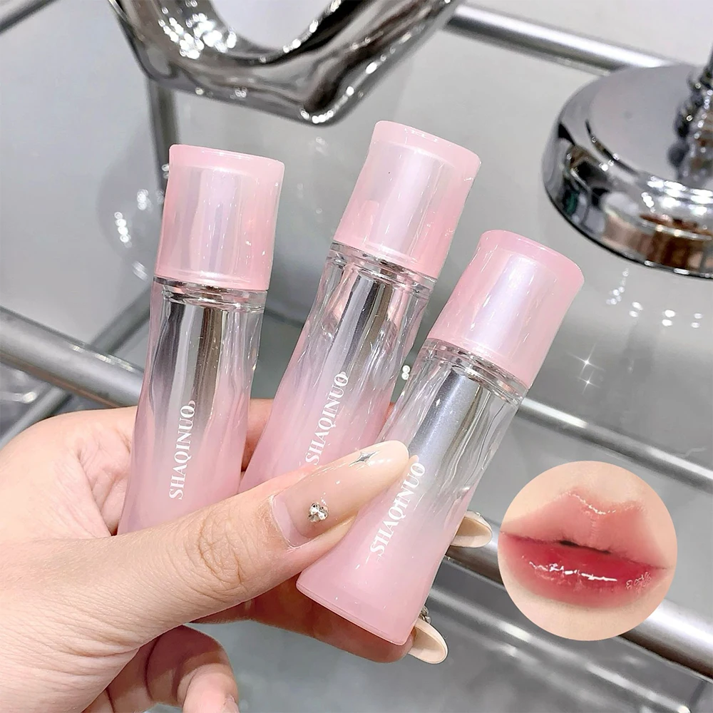 SHAQINUO 6 Colors Of Water Mirror Lip Glaze, Moisturizing Lip Gloss Pink Packaging Cute Girly 2
