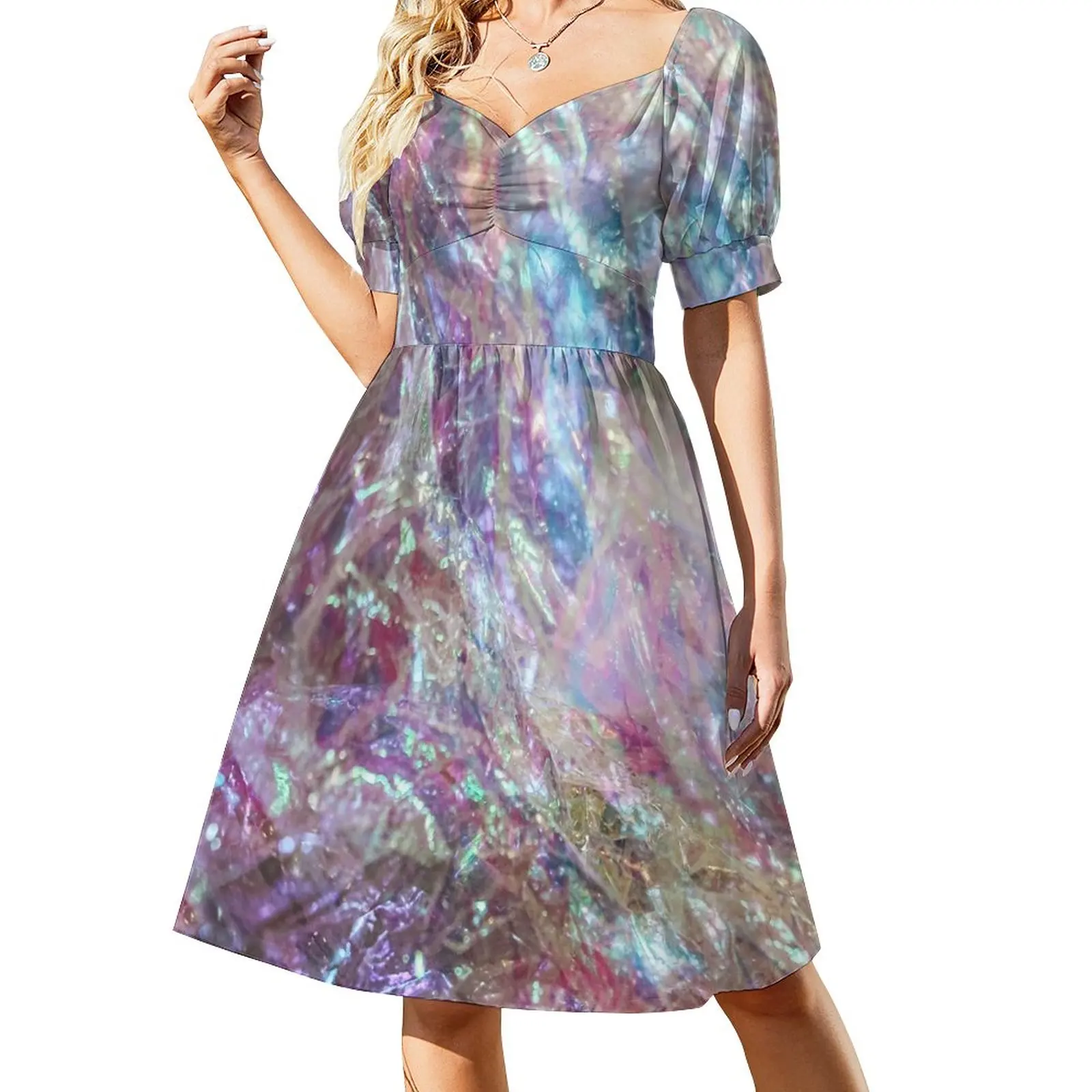 

Iridescent Cellophane Dress Women's long dress prom dresses 2023