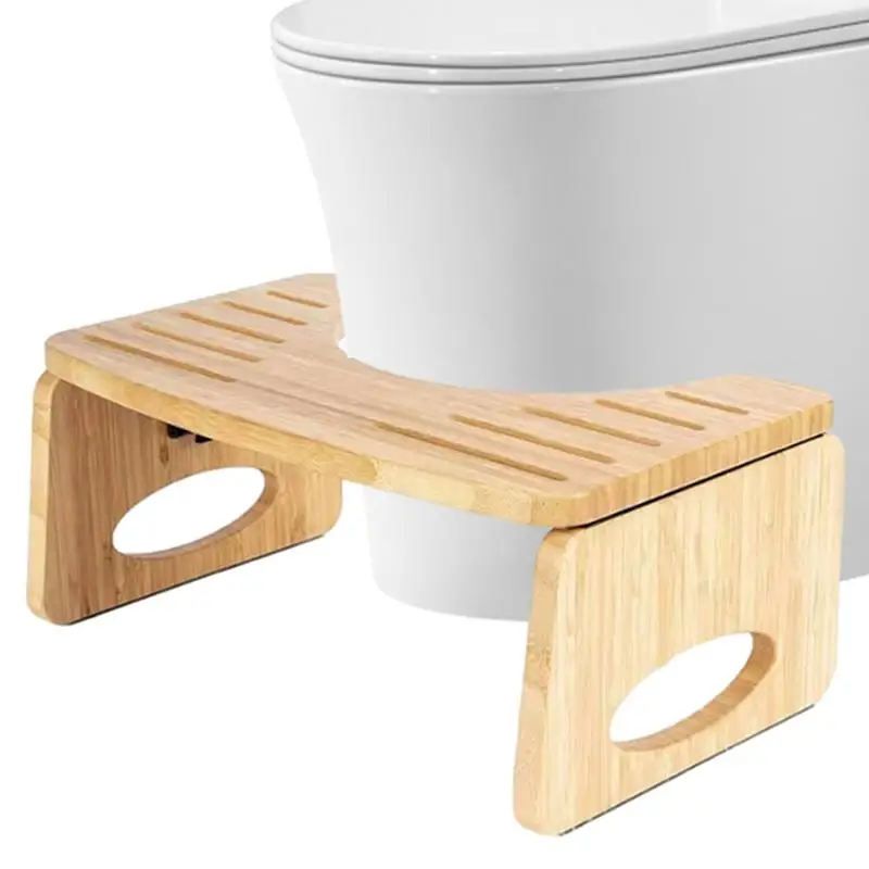 Collapsible toilet seat stool Toilet Squat Stool Bamboo Footstool Portable Step For Bathroom Tools Supplies