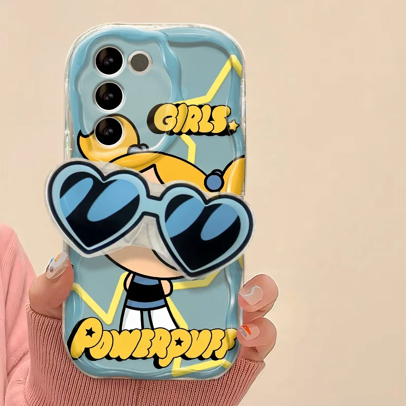 Cute Powerpuff Girls Glasses Holder Case For Samsung Galaxy S23 S22 Ultra S21 S20 FE A14 A24 A25 A23 A33 A53 A34 A54 Soft Cover images - 6