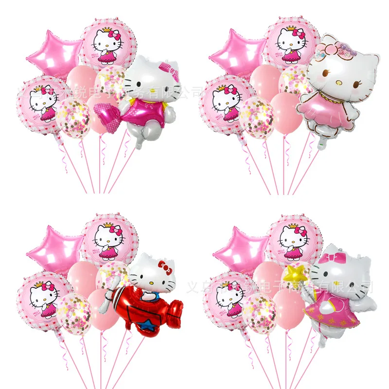 

Miniso Sanrio Hello Kitty Balloon Set Kawaii Cute Anime Cartoon Birthday Party Balloons Scene Layout Decorationgirls Gifts ﻿toys