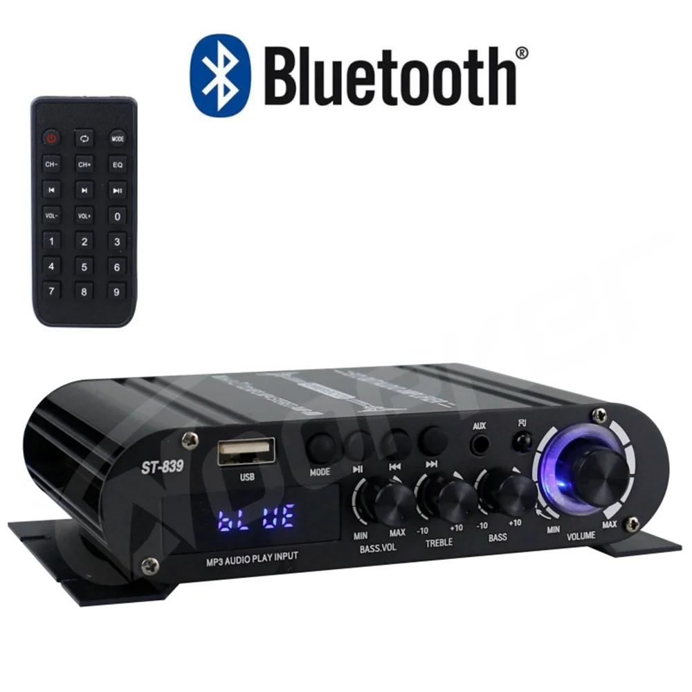 ST-839 HiFi 2.1 Channel Power Amplifier 25W*2+40W Subwoofer Amplifier Sound Amp