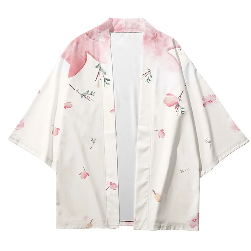 

tiktok The same kind Japanese Streetwear Cardigan Women Men Harajuku Haori Kimono Cosplay Top Shirts Beach Yukata Tao Robe