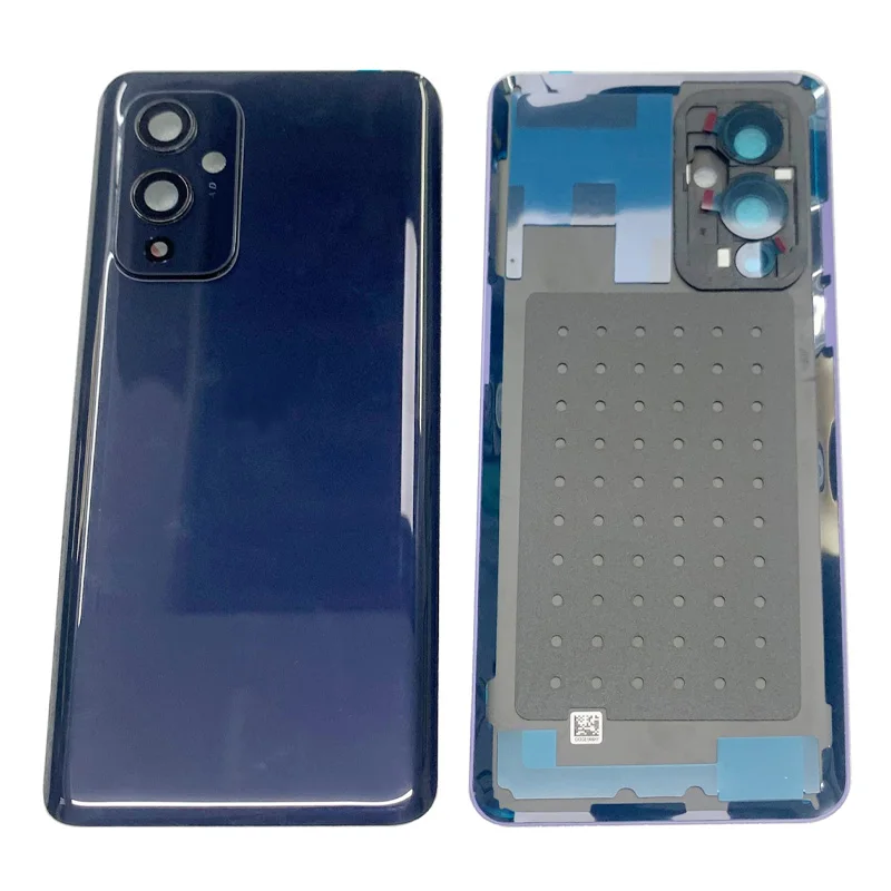 배터리 커버 후면 도어 하우징, OnePlus 9 LE2113 LE2111 후면 커버, 카메라 프레임 로고 교체 부품