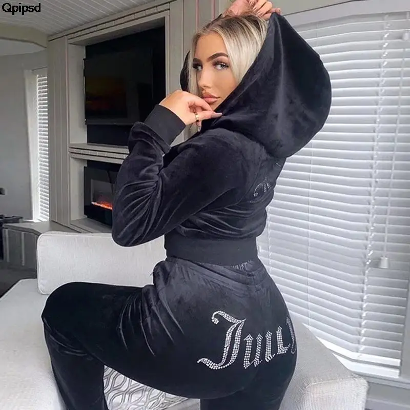 Новый спортивный костюм для женщин бархатный сочный кутюр комплект из двух