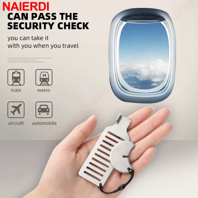 Door Lock NAIERDI Stainless Steel Portable Door Lock Anti-theft Lock Heavy Duty Security for Home Hotel Apartment College Dorm & Travel
