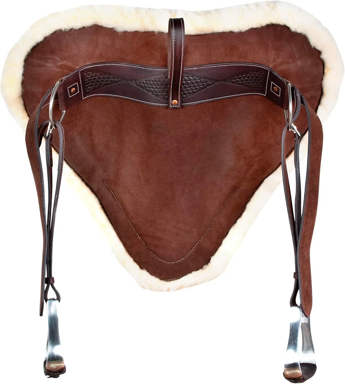 HORSE RIDING BAREBACK PAD PREMIUM TREELESS SADDLE LEATHER STIRRUPS COMFY HORSE SADDLE TACK