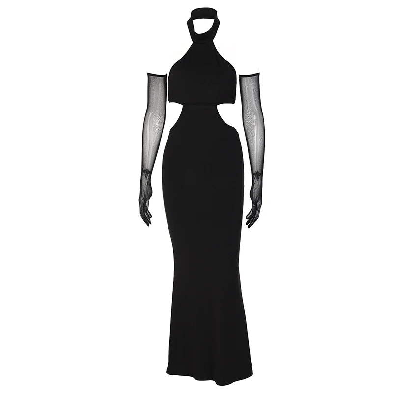 Victorias voguevictoria's vogue Solid Halter Hollow Out Detachable Mesh