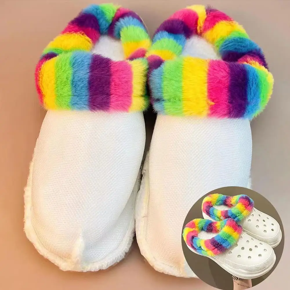 Shoe Insoles Winter Plush Liner Fur Lined Platform Clogs Slip On Platform Sandals with Charms Slide Garden Covers