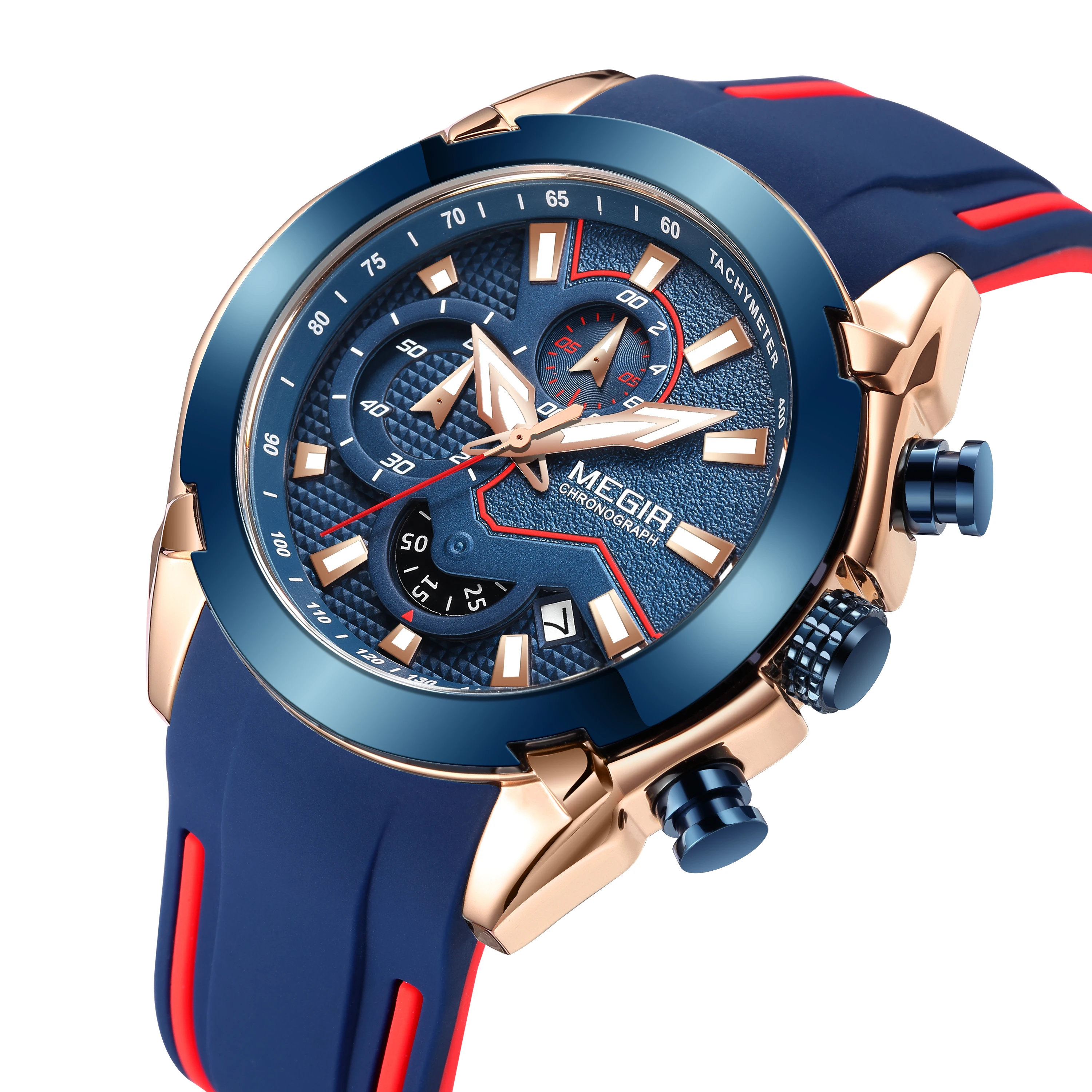 Men's Watches Silicone Military Sport Watch Waterproof Date Chronograph Clock Wrist Watch 2065_voghion.com