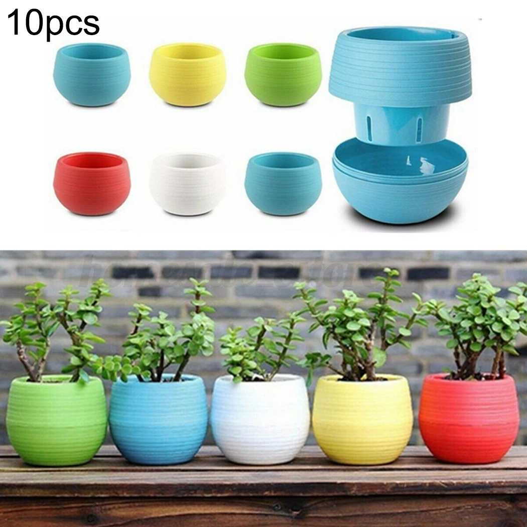 

10pcs Resin Flower Pots Mini Succulent Pot Flowerpot Home Garden Decoration Nursery Pots Desk Plants Flower Succulents Pot