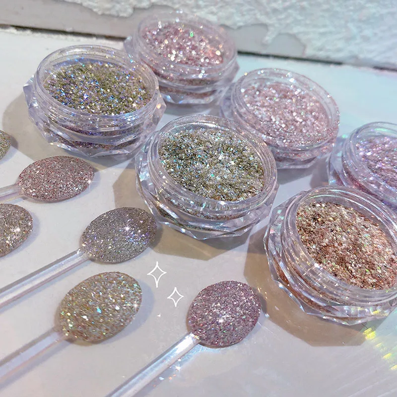 1Pc Sparkling Crystal Diamond Nail Powder Nail Glitter Dust Pigment Iridescent Nails Decorations Shiny Manicure Powder