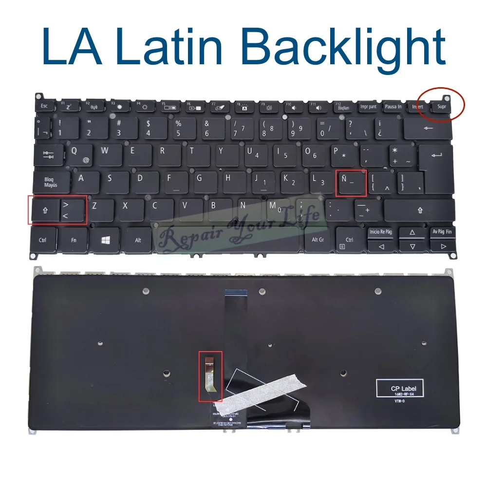 Teclado Retroiluminado para Acer Swift Espanhol la Latin Sf31459 Sf314-59-51m4 Sf314-59-53rb 50mc Sf314-59-52bz Sf314-5973up 55sb - Imagem 4