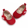 Spring and Autumn Red Velvet Princess Shoes Baby One Year Gift Shoes 0-12 Month Girl Soft Sole Lightweight Walking Shoes 4