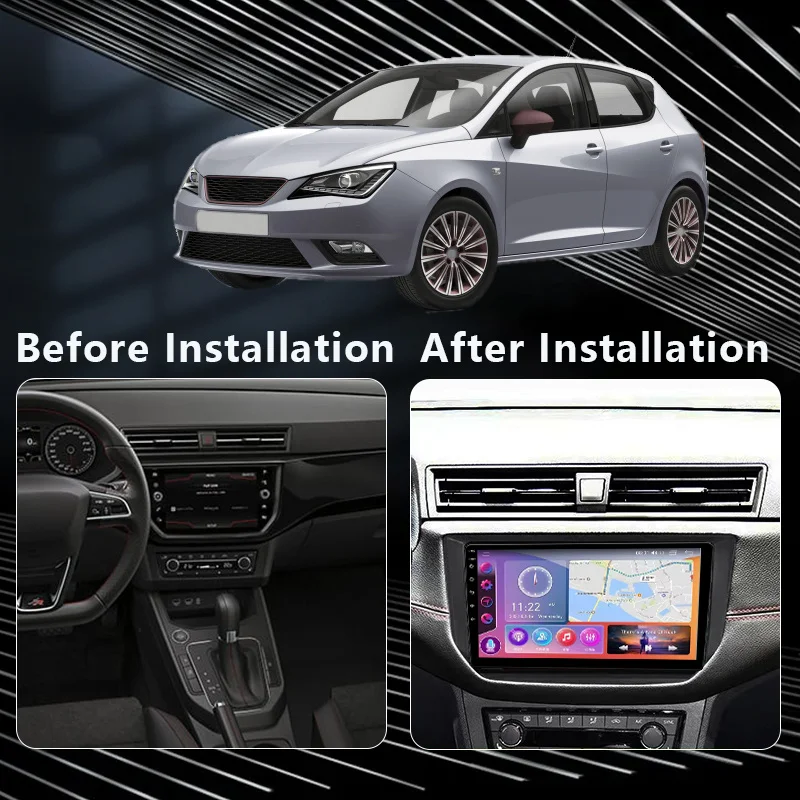 QSZN For Seat Ibiza 2017 - 2020 Car Radio Multimedia Video Player Navigation GPS 4G Carplay Android 12 Autoradio 2K QLED Stereo