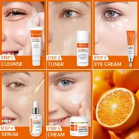 Ensemble de blanchiment du visage à la vitamine C, crème anti-taches foncées, Kits de soins de la peau, éclaircissant, hydratant, sérum pour le visage, soins pour la peau 6