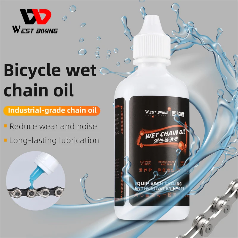 

WEST BIKING Bicycle Wet Chain Oil 100ml Portable Anti Rust Bike Chain Lube Mountain Road Bike Gear Lubricant Cycling Accessories