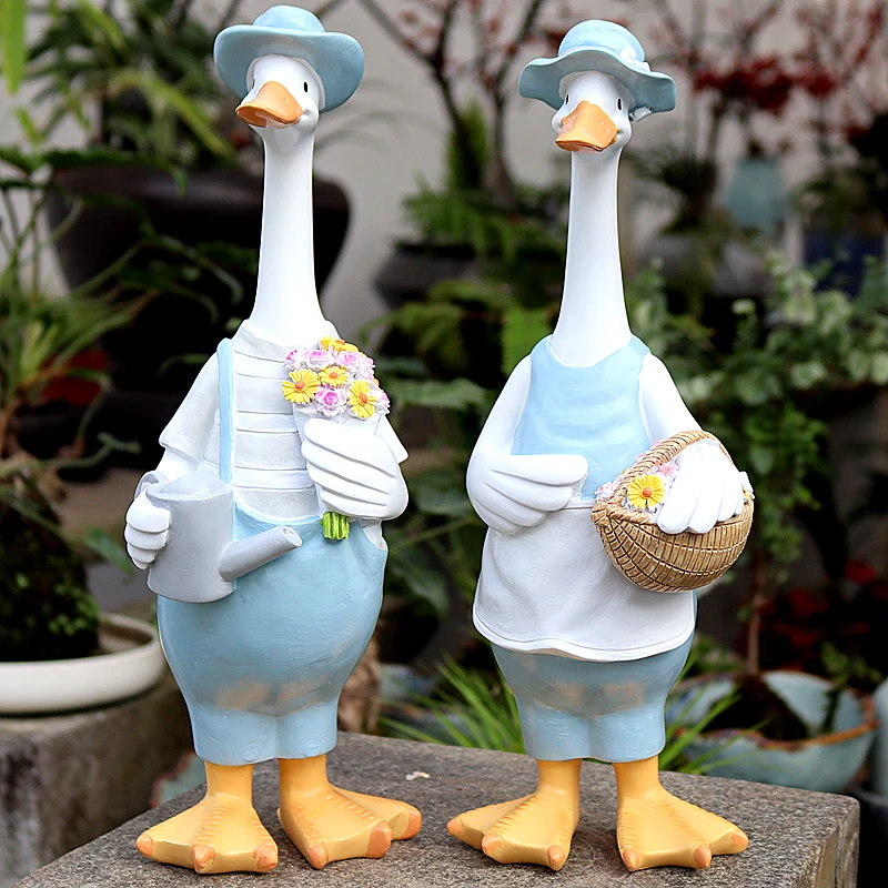 

Duck Ornaments Resin Artificial Duck Garden Sculpture Animal Statue Decoration Simulation Pond Decor Landscape Miniature Crafts
