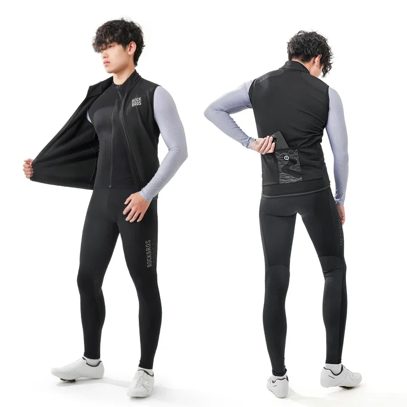 ROCKBROS Cycling Vest Windproof Winter Autumn Fleece Warm Bike Vest for Outdoor Sports MTB Road Thermal Bicycle Tops Waistcoat﻿ 5