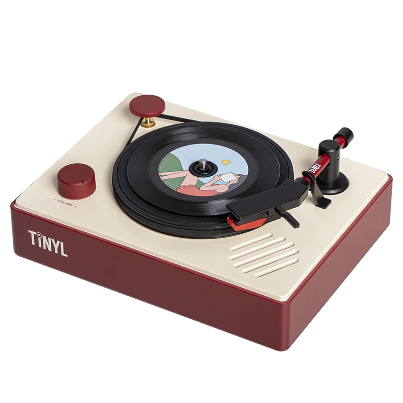 TinyL joint vinyl record player 3 inch retro mini bluetooth speaker desktop  small CD album player - AliExpress