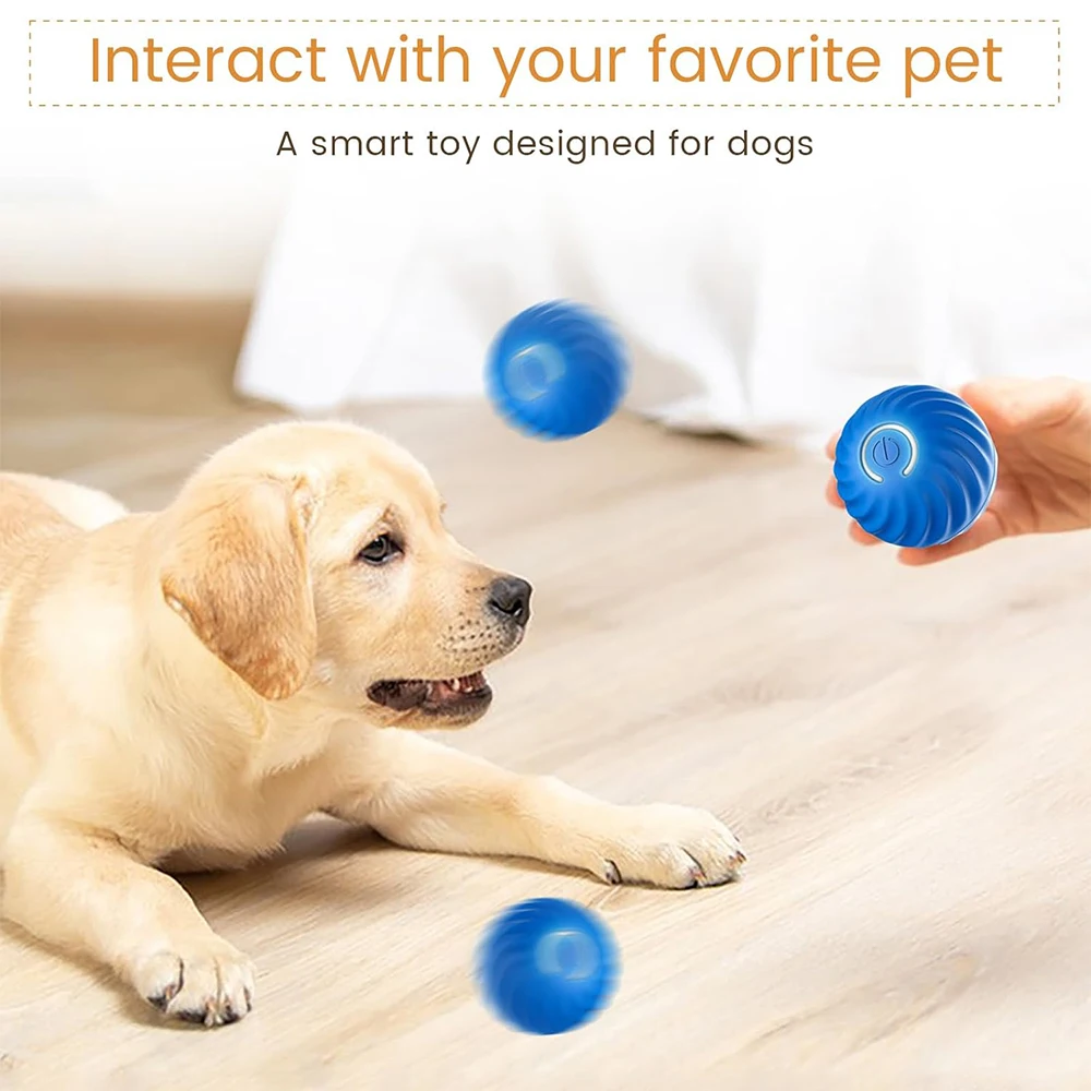 Interactive Dog Toy Dog Ball, Durable Activity Rolling Ball Wicked Ball, Automatic Moving Bounce Spinning Ball for Puppies, Smal 5