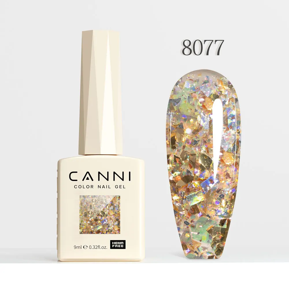 CANNI HEMA Free Black Glitter Diamond Sparkle Gel Polish - Long-Lasting Glossy Finish