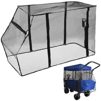 Wagon Net Cover Folding Mosquito Net Wagon Mosquito Mesh Cover Bug Inset Cover Wagon Stroller Mesh Cover For Camping Gardens