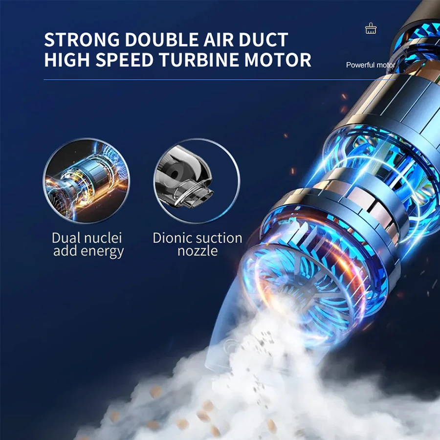 Portable 180 Rotation Car Vacuum Cleaner for Home Car Use 9200PA Suction Power Cleaning Device