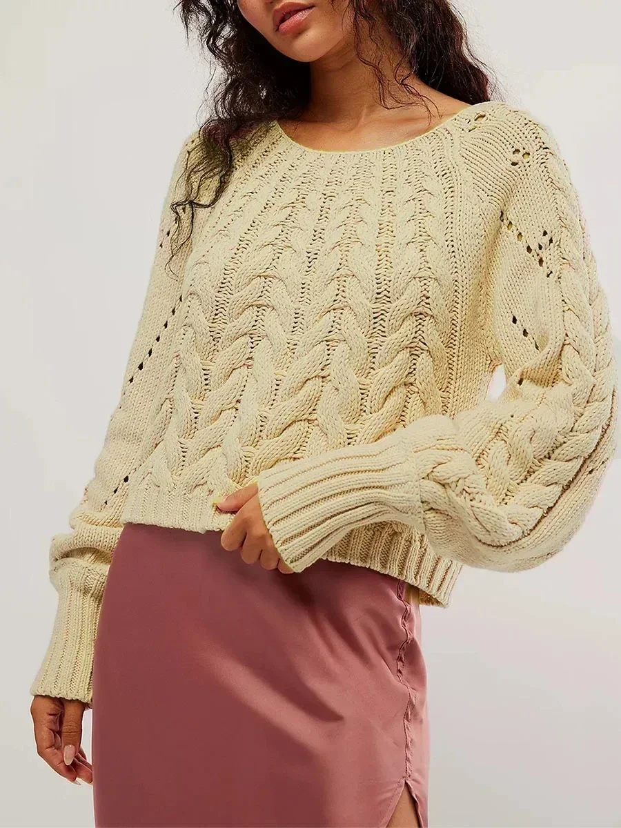 

Модный Элегантный женский пуловер с длинным рукавом, топы, вязаная одежда для осени, теплое универсальное облегающее нижнее белье в стандартном стиле