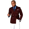 Men's Blazer Suit Double Breasted Lapel Casual Jacket Men's Wedding Tuxedo Formal Clothes Outerwear 4