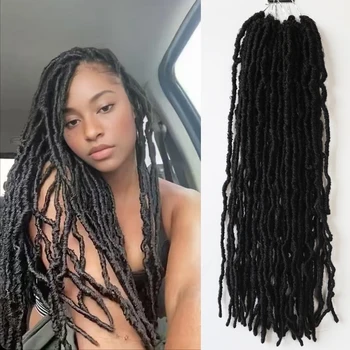 24 Inch Synthetic Soft Faux Locs Crochet Hair Butterfly Distressed Locs for Women Natural Hair Look Easy to Install 1