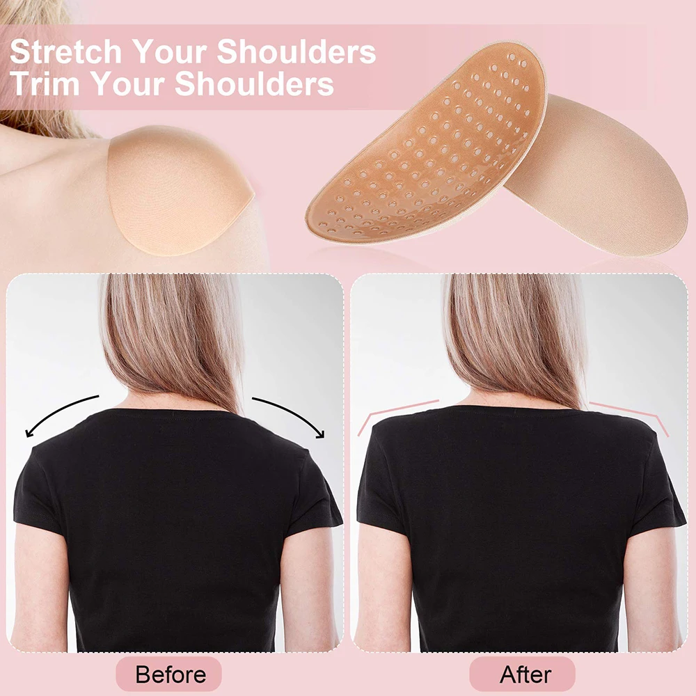 1Pairs Shoulder Push-up Pads Soft Silicone Adhesive Shoulder Pads Anti-Slip Enhancer for Unisex