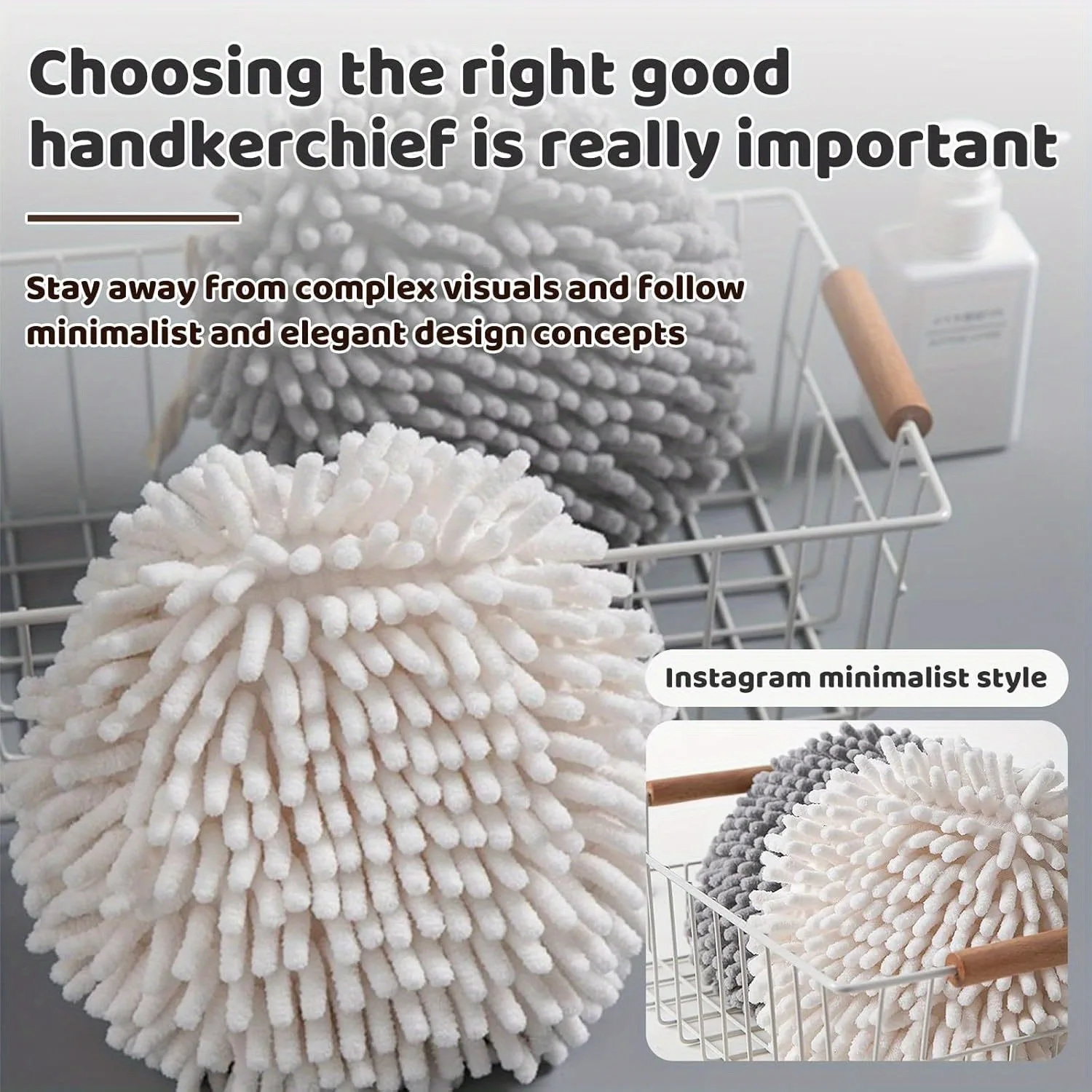 Chenille Hand Towels Kitchen Bathroom Towel Ball With Hanging Loops Quick Dry Soft Absorbent Microfiber Eid Al-Adha Mubarak hand towels