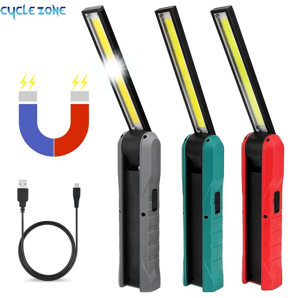 

270 Degree Foldable Cob Work Lights Rechargeable Battery Torch Camping Lamp Fishing Accessory Magnetic Tactical Led Flashlight