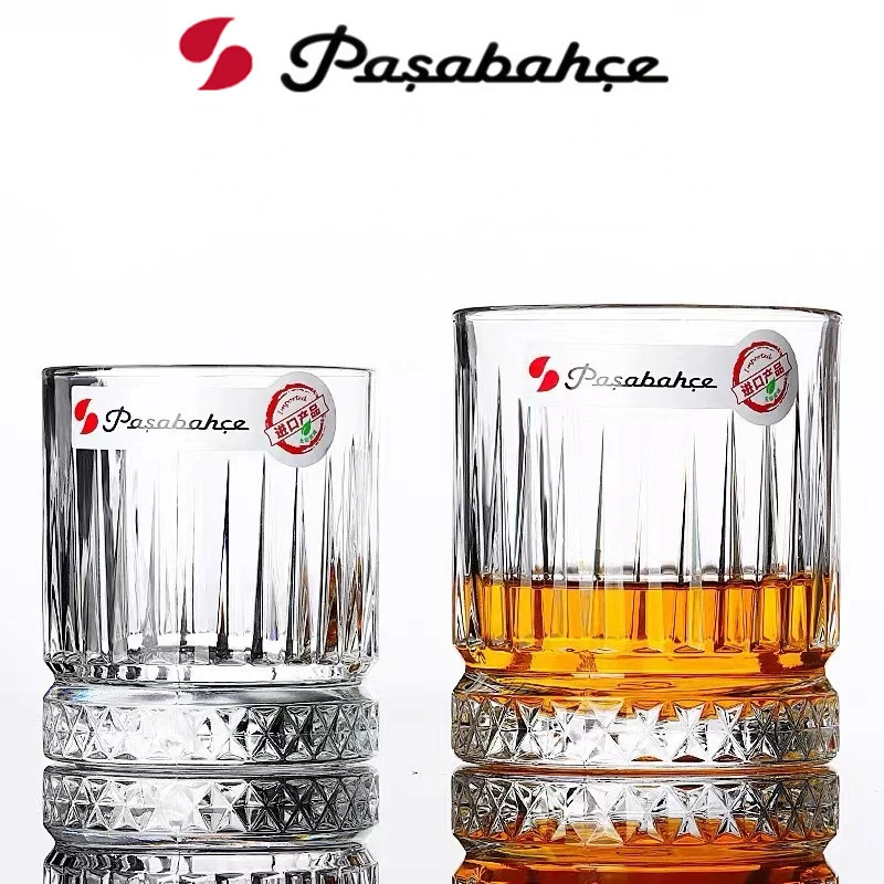 Turkey Pasabahce Brand Whisky Old Fashioned Glass Diamond Arved Designs Tempered Glass Collins Cup ROCK Whiskey Tumbler