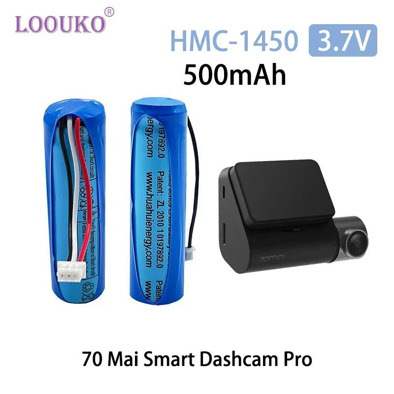 

LOOUKO 100% New 70mai -3.7V 500mAh Lithium Battery Hmc1450 Dash Cam Pro Car Video Recorder Replacement DVR Accessories Pilas