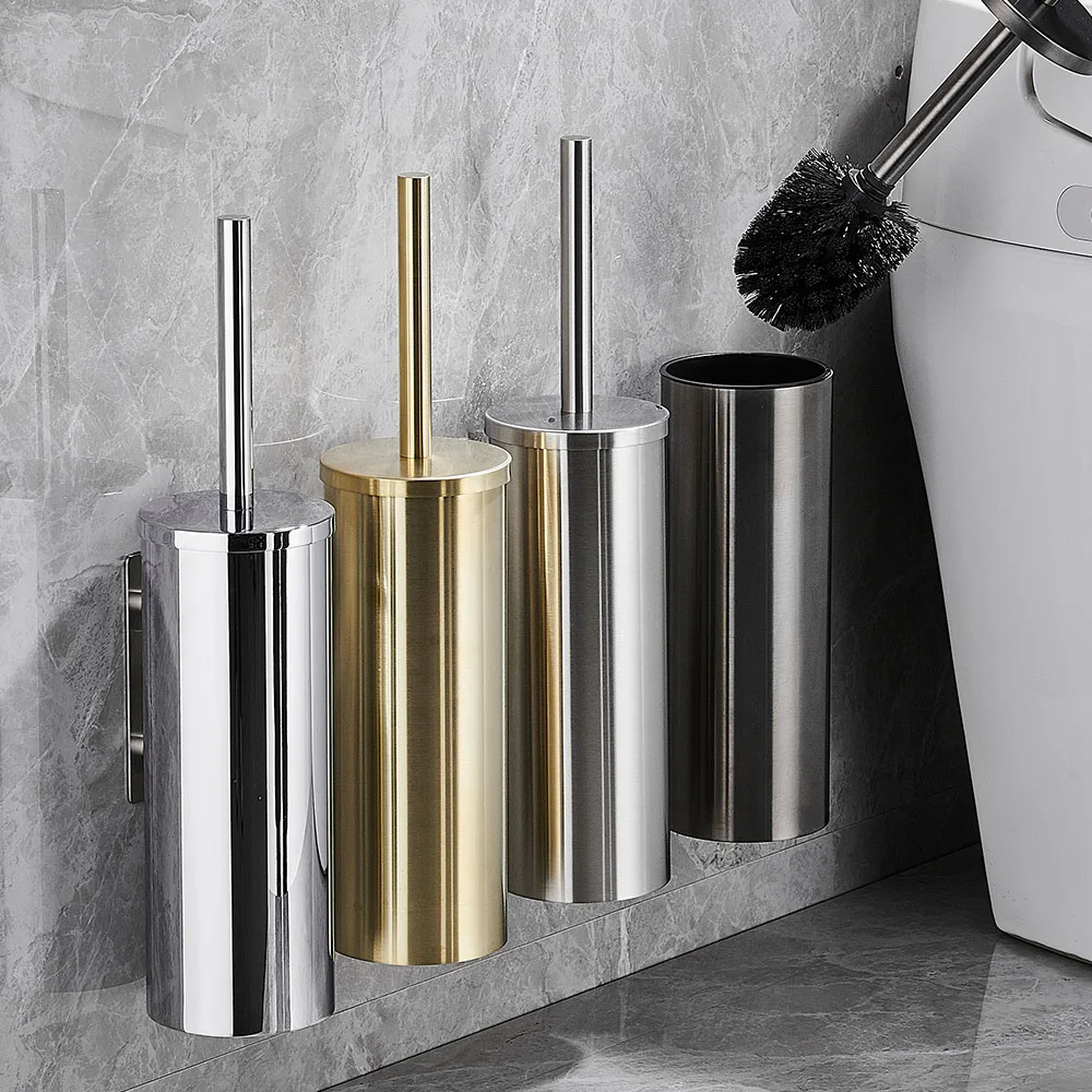 Toilet Brush Wall Mounted 304 Stainless Steel Cleaning Tools No Drill Bathroom Accessories WB8713