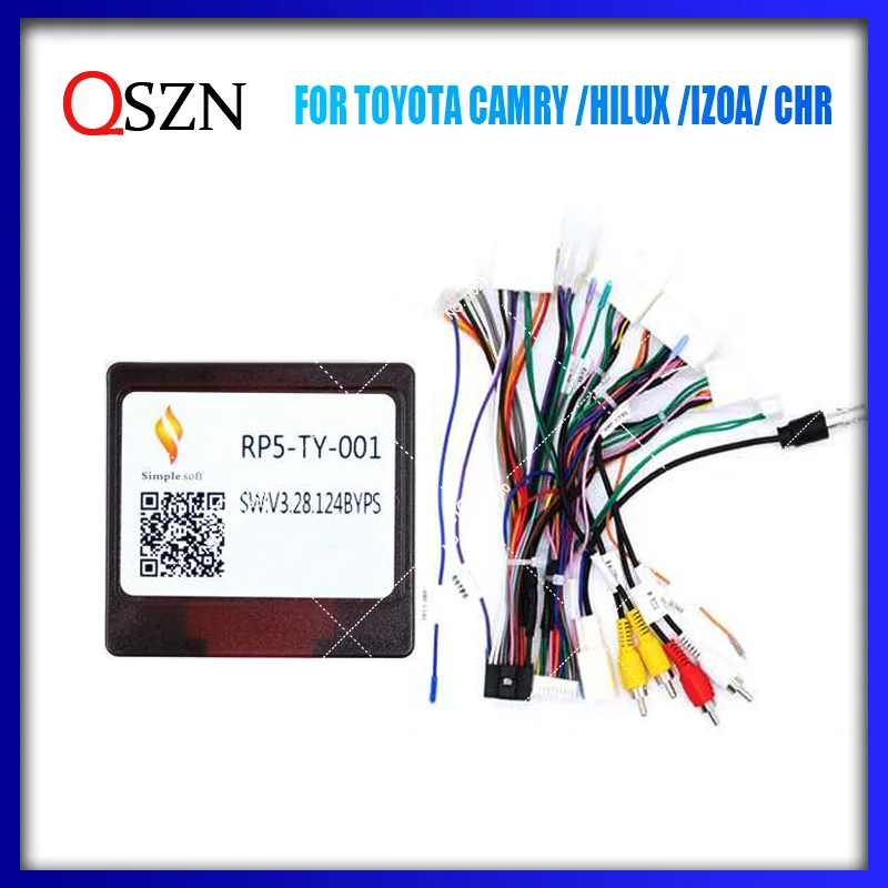 

QSZN Wiring Harness Canbus Box Decoder For TOYOTA CAMRY 2012 /HILUX /IZOA /CHR 2018 Android Car Radio Stereo Power Cable Adapter