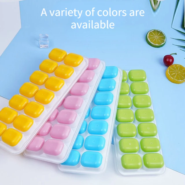 Ice Cube Trays 14 Grids Silicone Ice Cube Molds with Removable Lid  Easy-Release Stackable Ice Cube Tray for Cocktail Freezer