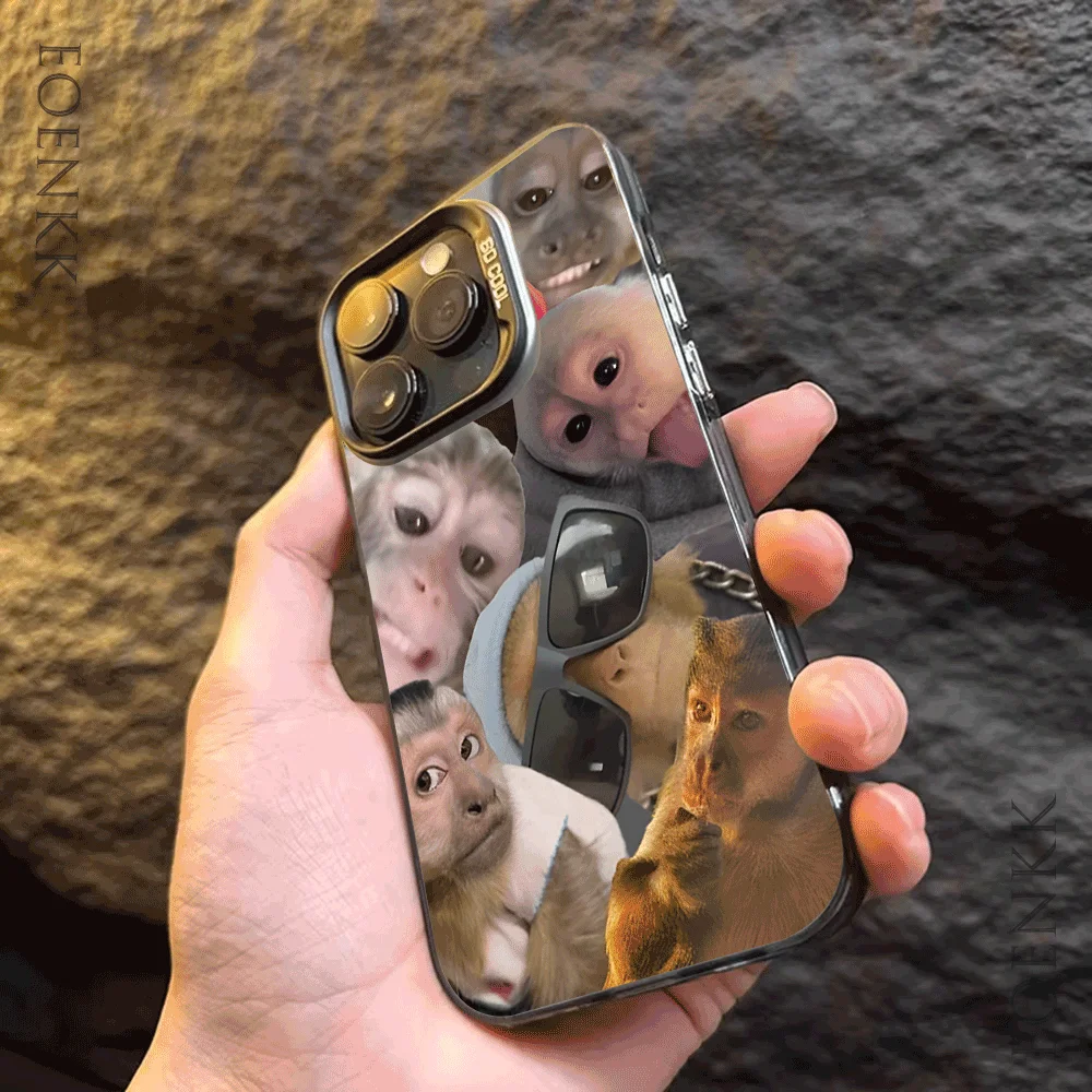Playful Monkey Shockproof Slim Phone Case - Trendy and Stylish Cover