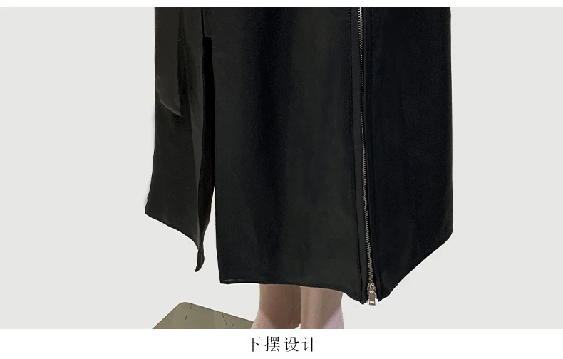 Mauroicardi Spring Autumn Extra Long Cool Black Waterproof Pu Leather Trench Coat for Women Shoulder Pads Zip Up Overcoat 2024