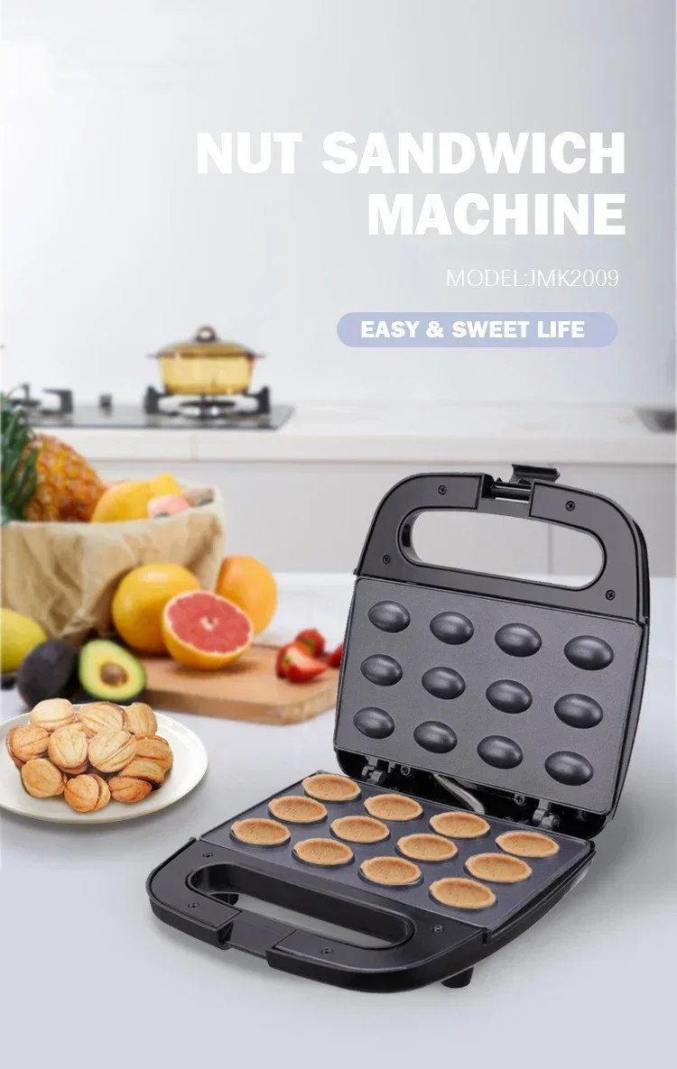 Description Picture 2 of item750W Electric Walnut Cake Waffle Maker 12 Holes Nut Plates Cooking Kitchen Appliances Breakfast Machine Non-stick Iron Pan